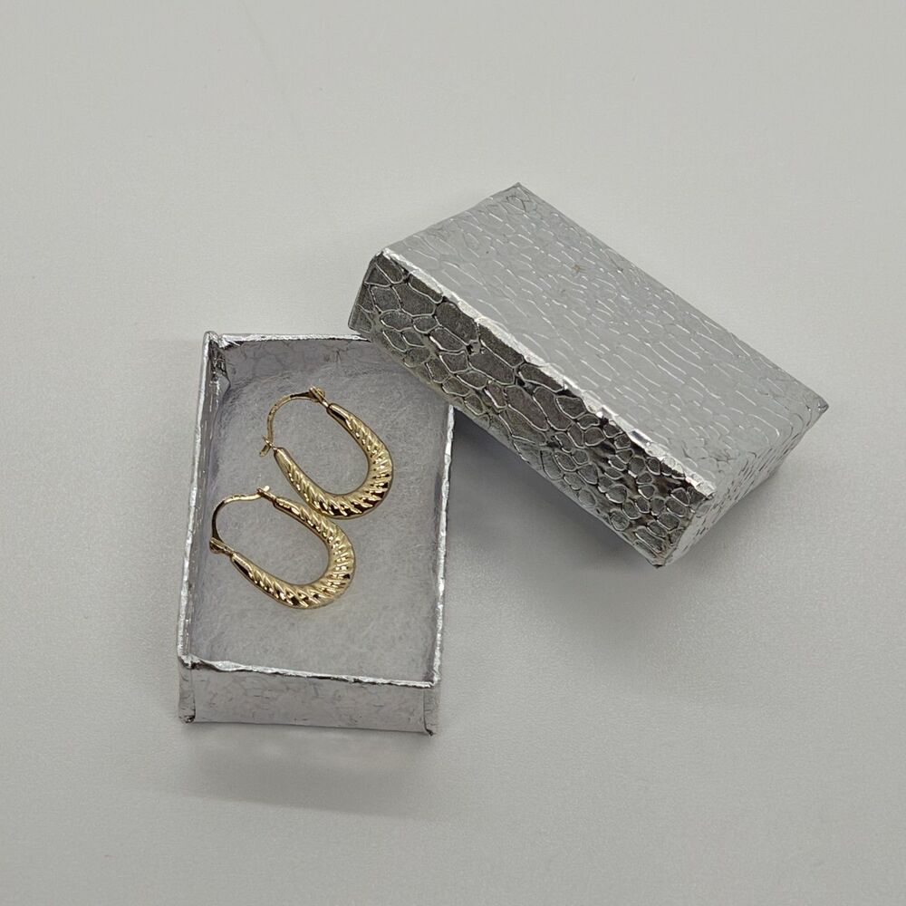 Vintage 10K Yellow Gold Shrimp Small Twist Hoop Earrings Estate Fine Jewelry